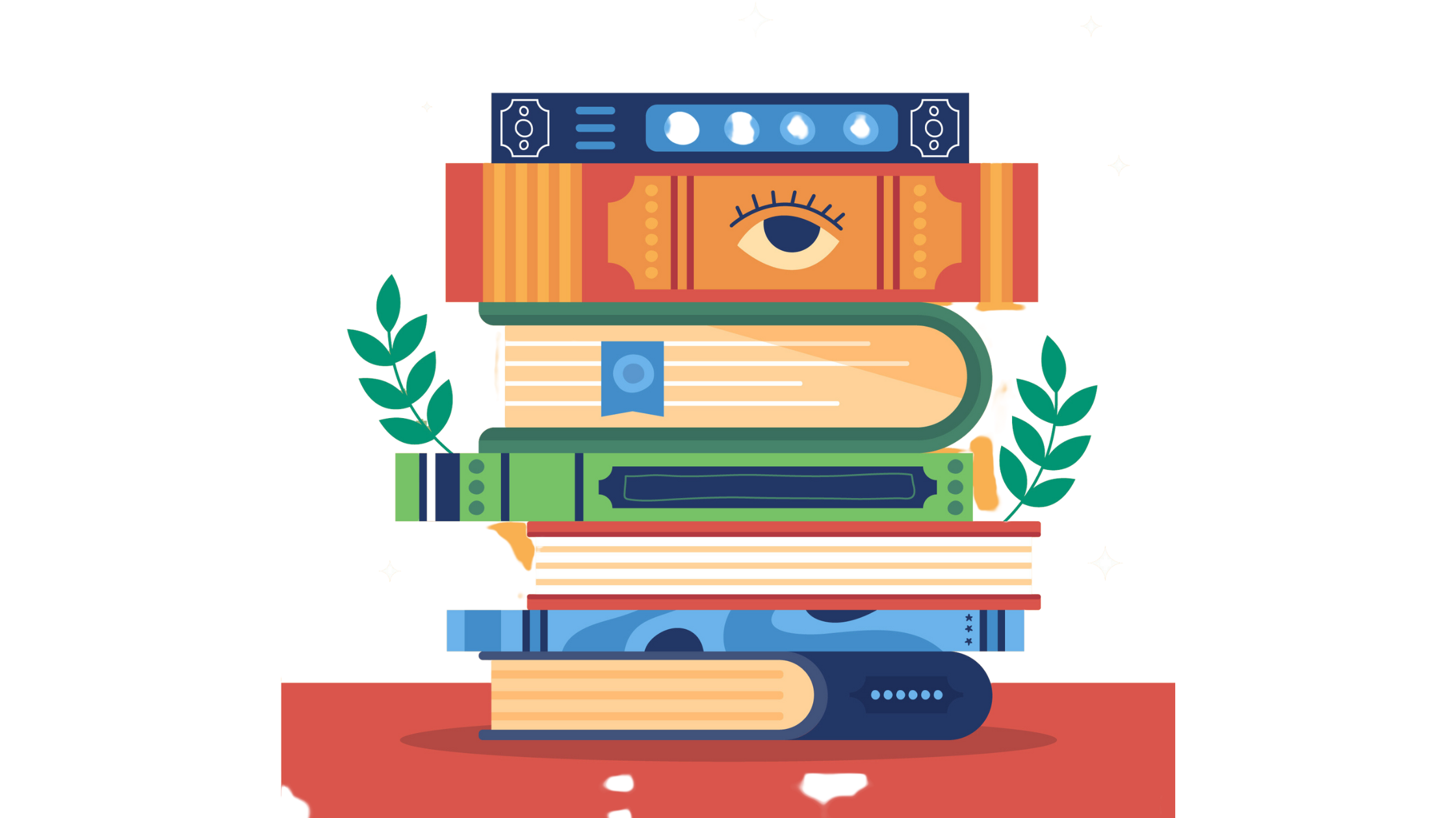 pile of colorful books